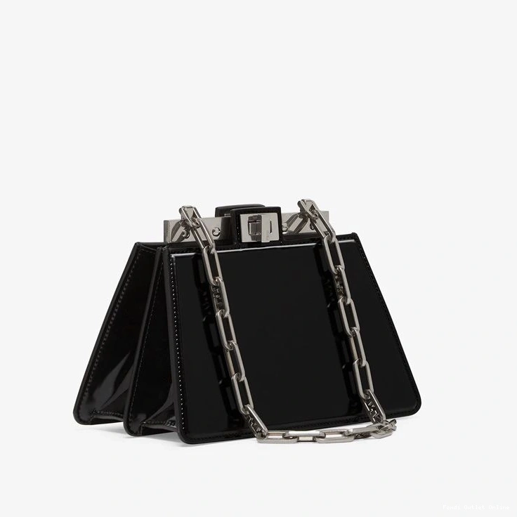 Affordable Mini Calf Fendi Black Cut Leather Peekaboo In Bag 0811